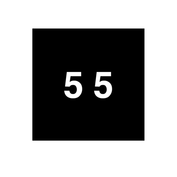 Ames - Filing Labels - Small - Number 5 1-7/8" x 1-7/8" Black